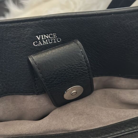 Vince Camuto black  Croc Embossed Leather handbag - Picture 7 of 9